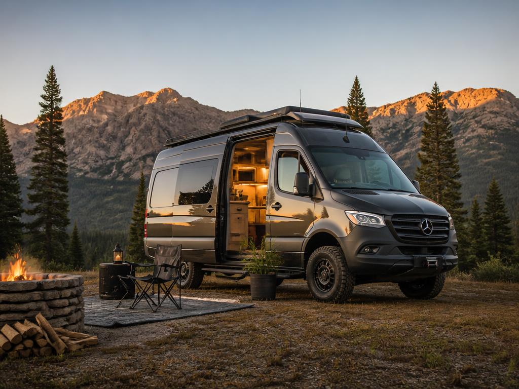 Campsite at golden hour saved to a camping board
