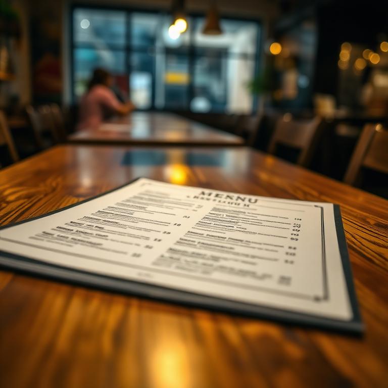 Menu photo example